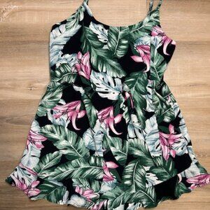 Women’s Tropical Leaf Print Romper
